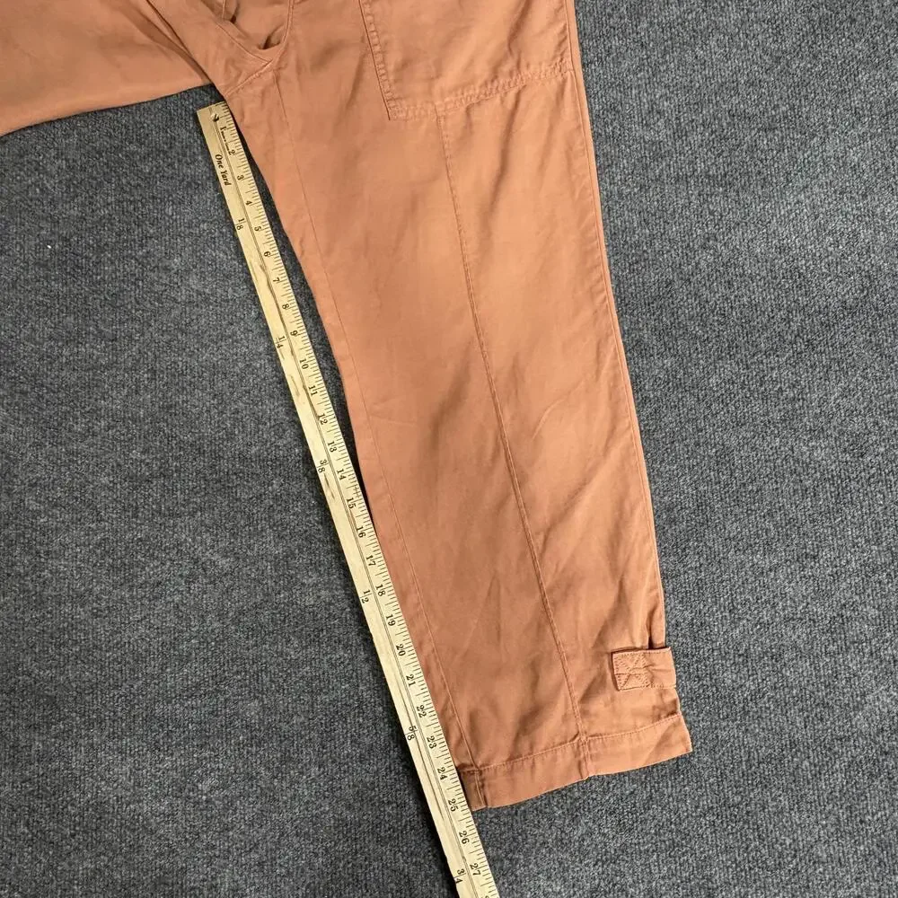 Banana Republic Pants Womens 6 Orange Cropped Utility Lyocell Linen Blend